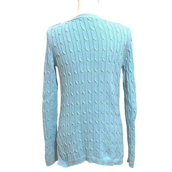 Talbots Pullover Cable Knit Sweater S Blue Soft Girl Preppy Classic Spring - Picture 3 of 6